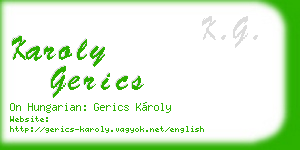 karoly gerics business card