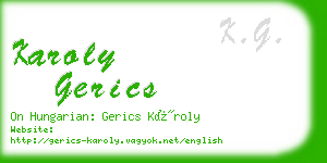 karoly gerics business card